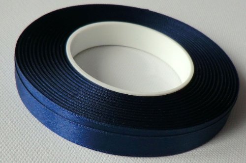 SATINBAND 25m x 10mm DUNKELBLAU - BLAU - MARINEBLAU Schleifenband Geschenkband DEKOBAND