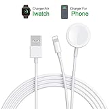 * [UNIDADES DE CARGA DUAL]: Este cable de carga 2 en 1 admite la carga simultánea para todas las series Apple Watch 4/3/2/1 y iPhone XR / XS / XS Max / X / 8 / 8Plus / 7 / 7Plus / 6 / 6Plus / 5 / 5SE / 5S / ipad4 / iPad Air2 / iPad Air / iPad mini / mini2 / mini3 / mini4 con 3.3 pies de cable de carga