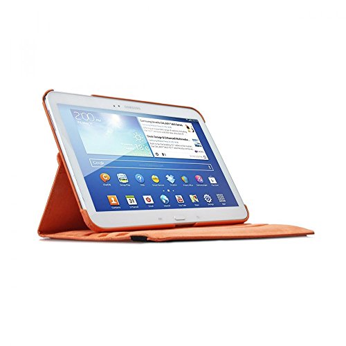 COOVY® 360° ROTATION COVER FÜR SAMSUNG GALAXY TAB 3 10.1 GT-P5200 GT-P5210 GT-P5220 SMART HÜLLE TASCHE ETUI CASE SCHUTZ STÄNDER Farbe orange - 3