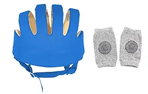 DearJoy Baby Safety Helmet with Corner Guard & Proper Ventilation + Kneepads (Blue)
