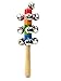 Hangqiao Baby Kids Rainbow Wooden Handle Bell Jingle Stick Shaker Rattle Toys