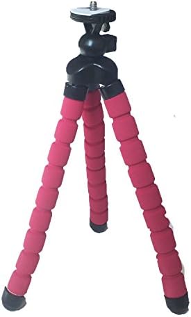 Lanzhd Tripod Mount Triangle Sponge Flexible Tripod with an Adjustable Phone Holder Stand iPhone 4 4s 5 5s 6 6+, Sumsung S3 S4 S5-Red