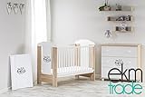 Beige – Weiß 120 x 60 cm Gitterbett mit Schaum Matratze Gratis Babybett Kinderbett ekmTRADE - 3