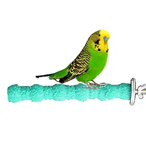 Hypeety Wood Perch Stand Paw Grinding Stick Toy Colorful Pet Bird Cage Stand Platform for Bird Parrot Budgies Parakeet Cockatiels Cage Accessories (Random Color) (7in / 18cm)