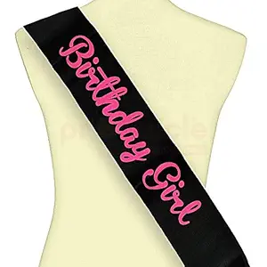 Propsicle Princess Silk Sash Pack of 1 Black Birthday Girl Sash Theme Party Decoration Item for Women