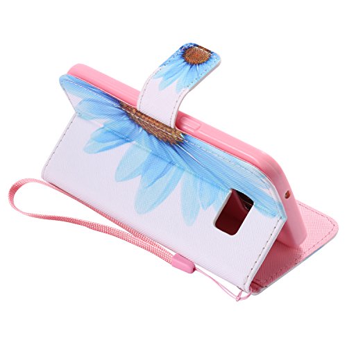 Feeltech Samsung Galaxy S7 Hülle PU-Leder und Brieftasche Bunte Muster Fall mit Magnetverschluss, Hybrid-Kickstand mit Stand-Funktion, schlagen Sie schützende weiche TPU Stoßstangenabdeckung und Kreditkartenhalter für Samsung Galaxy S7 Handgelenk Bügel-Buch-Art-Geldbeutel-Tasche mit 2 In 1 Berühren Sie Stift – Sonnenblume - 4