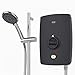 Price comparison product image Triton Pello 9.5kw Electric Shower Black Graphite Charcoal & Chrome Riser Rail