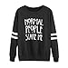 Produktbild Damen Pullover, FEITONG Langarm Bluse Buchstaben Druck "NORMAL PEOPLE SCARE ME" Sweatshirt Tops (L, Schwarz)
