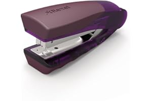 Rexel Centor Half Strip Stapler, 25 Sheet Capacity, Uses 24/6 and 26/6 Staples, Includes Staples, Metal Body, Purple, 2101014
