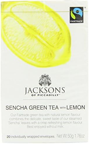 (Pack Of 12) - Sencha Green Tea with Lemon | JACKSONS OF PICCADILLYFairtrade InternationalFairtrade InternationalFairtrade InternationalFairtrade International