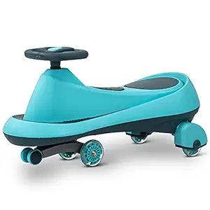Baybee Misura Ride on Magic Swing Cars for Kids/Baby | Twister Magic Ride on Kids Car with PU Led Wheels| Swing Magic Kids Baby Car | Ride on Swing Magic Car for Kids 3 to 8 Years Boys Girls (Blue)