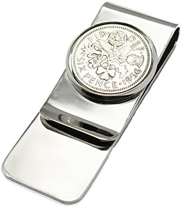 Personalised Engraved 1958 Lucky sixpence Money Clip
