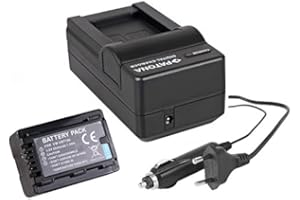 PABUTEL-BUNDLE 3in1-SET für die Panasonic HC-V160EG und HC-V180EG Camcorder - PREMIUM Akku kompatibel mit Panasonic VBT190 (2020mAh) + Schnell-Ladegerät mit Kfz-Lader (12V) inkl. PATONA Displaypad