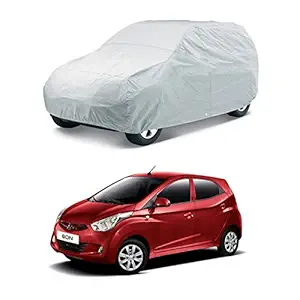HMS Car Body Cover for Hyundai Eon Without Mirror Pockets (Silver Matty)