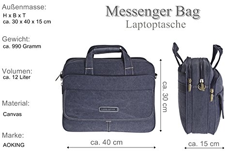 Herren Umhängetasche Schultertasche Reise-Tasche Männer Flugumhänger City Messenger Bag Uni Schule Arbeit & Freizeit Bag Schultasche Sporttasche Backpack Laptoptasche Laptopfach - 6