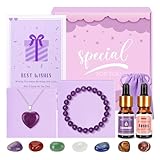 Baicai Healing Crystals Stones Set, Spiritual Gifts For Women Amethyst Crystal Gifts For Her Anxiety Relief Chakra Healing Stones, Birthday Gift Natural Crystal For Beginners,meditation,yoga