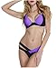 Produktbild CHIC DIARY Frauen Damen Bademode Bikini Set Push up Criss Cross bandeau bh gepolstert Badeanzug bandage Neckholder Design(Lila,M Size)
