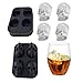 Produktbild BWMY 3D Schädel Flexiblem Silikon Form Eiswürfelbehälter, Macht Vier Riesigen Schädel, Runde Ice Cube Maker