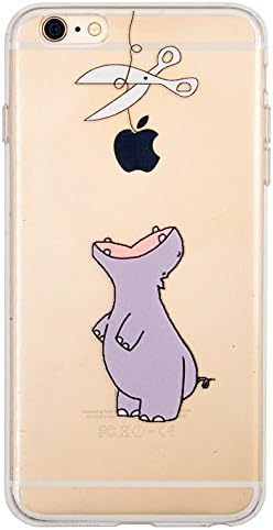 iPhone 6 Plus Case, Offly Transparent Flexible Silicone TPU Protective Case, Creative Fantasy Pattern for Apple iPhone 6 Plus / 6S Plus - Little Hippo