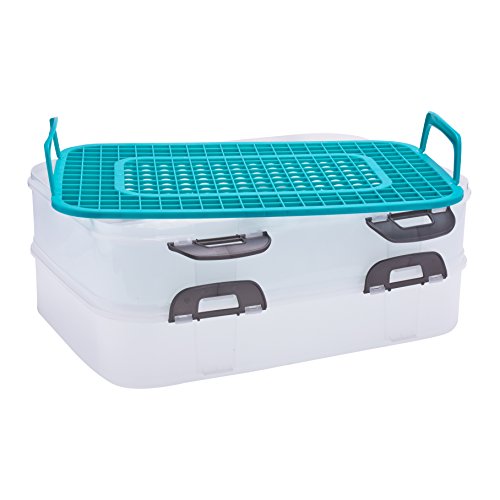 Frischhaltebox Container mit 2 Einsätzen und Traggriffen 40x30x18 cm - 5