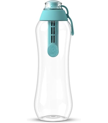 Dafi Borraccia Morbida Con Filtro 0,7L – Blu Dove – Filtro A Carbone Di Cocco, Senza BPA, Con Cannuccia – Ideale Per Sport E Viaggi