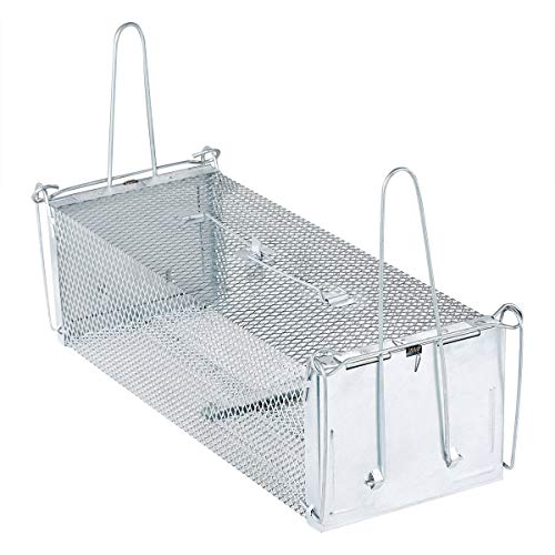 AonePro Humane Live Animal Trap - Jaula de Dos Puertas para gatillo de Animales para ratón, Ardilla, hámster y cáscara - tamaño Mediano