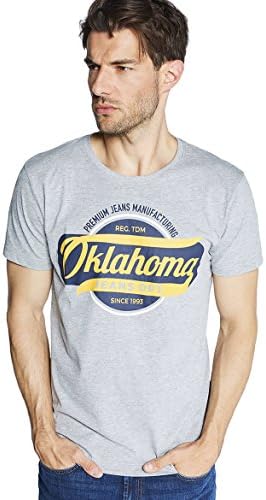 Oklahoma Jeans Men's R-404 T-Shirt, Grau (Grey Melange 400), M