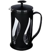 Kahve & &Ccedil;ay Presi, Paslanmaz Metal S&uuml;zge&ccedil;li Coffee French Press, Bitki &Ccedil;ayı Demliği (Siyah)