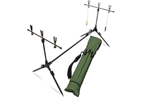 CARP-CORNER Deluxe Sturdy Carp Fishing Rod Pod Stand Set With Hanger Indicators And Rests