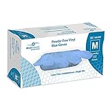 MediHands Blue Vinyl Powder Free Gloves | Disposable | Latex Free | Medium - Pack of 100