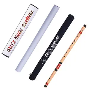 Shiv'z Muzic Flute, G Sharp BASE, PREMIUM Bansuri, 24 inches (FREE Written Manual & Bag)