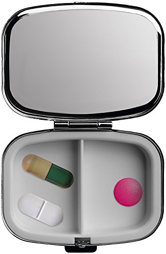 2 Stück Pillendose mit zwei separaten Fächern, Klappdeckel, fester Verschluss, REFLECTS - 2