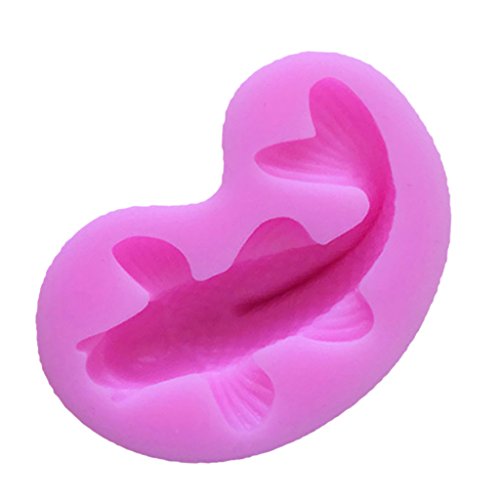 Gazechimp Silikon-Form für Fondant/Schokolade/Zuckerverzierung, für Cupcakes, Mehr Form - Rosa 3D-Karpfen-Fische, 7,5 x 4,2 x 2,2 cm