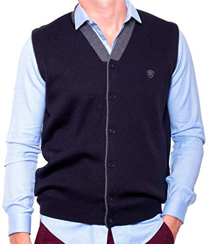 Dipuman - Gilet sans Manche - sans Manche - Homme Bleu Bleu Marine XXXX-Large - Noir - XX-Large