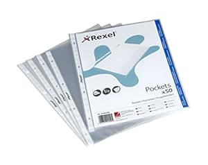 Rexel Prospekthüllen A4 Glasklar - 50 Stück 60my PP Hüllen