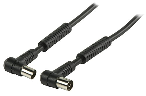 Valueline VLSP40120B10 Cavo Antenna Coassiale Angolato Maschio - Femmina da 120 dB, 1 m, Nero
