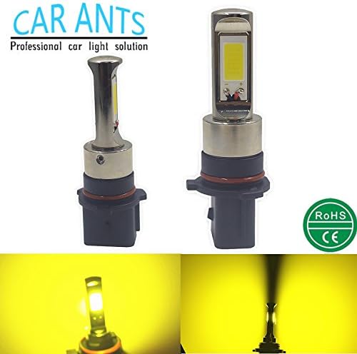 Car Ants P13W LED Turn signal streering Light Bulbs, Auto Parts Extremely Bright COB Chips 30W 1400LM Plug-n-Play Golden Yellow Color(pack of 2) (P13W)