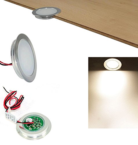 Preisvergleich Produktbild 5er Set SMD LED Bodenspot Malo / Bodeneinbauleuchte / Laminatstrahler / Fliesenlicht 12V LED 0,5W = 10W Lichtfarbe: Weiß IP67 inkl.12V LED Trafo