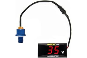 NORXI Motorradölthermometer, digitales Ölthermometer, elektronisches Ölthermometer mit Temperatursensoradaptern (Rot, M12 x 1,5)