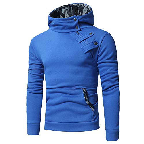 Preisvergleich Produktbild Geili Herren Hoodie Camouflage Patchwork Kapuzenpullover Slim Fit Sweatjacke Kapuzenjacke Reißverschluss Sweatshirt Männer Oversized Pullover Kapuzenpulli Langarmshirt mit Tasche