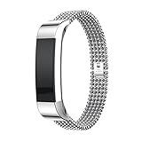 Fitbit Alta HR Watch Armband, OverDose Echtes Edelstahl Uhren armband Band Strap Für Fitbit Alta HR Watch (Silver)