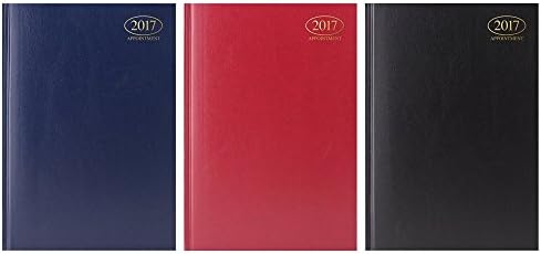 Tallon A4 DAY A PAGE APPOINTMENT 2017 DAP Diary Hard Casebound Black/Blue/Burgundy (Burgundy (Red) x 1)