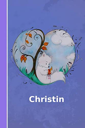 Preisvergleich Produktbild Christin: Personalisiertes Notizbuch / Fuchs mit Herz / Softcover / 120 Seiten / leer / blanko / nummeriert / Notebook / Tagebuch / Diary / Bullet Journal / Scrapbook / Geschenkidee