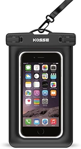 Floating Waterproof Case, Kosse Float CellPhone Dry Bag Pouch for iPhone 7 6S 6,6S Plus, SE 5S, Samsung Galaxy S7, S6, Note 5 4, HTC LG Sony Nokia Motorola up to 6.0" diagonal -Black
