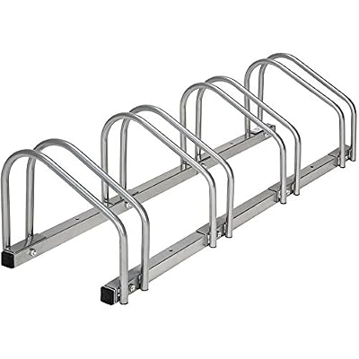 TecTake Râtelier range-vélo pour 4 vélos | en acier revêtu | (LxlxH) 100 x 28,5 x 26 cm