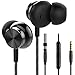 Price comparison product image Betron BS10 Earphones Headphones with Microphone and Volume Control, Powerful Bass Driven Sound, 12mm Large Drivers, Ergonomic Design for iPhone, iPad, iPod, Samsung (Black)