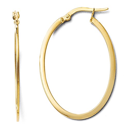 Preisvergleich Produktbild Leslies 10 K Gelb Gold Poliert Oval Scharnier Creolen TB02