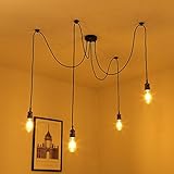 Vintage Pendelleuchte, Elfeland E27 4 Lichter Retro...