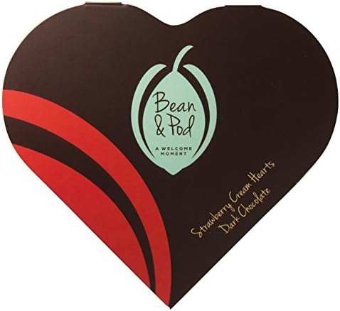 Vegan Dark Chocolate Strawberry Heart Chocolate Box - Bean &amp; Pod Luxury Chocolatiers Collection 44g