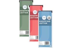BG Slim Lined Shopping Jotters List Note Pads 3x8Inch/21x7.5cm, 64pgs - Pack of 4